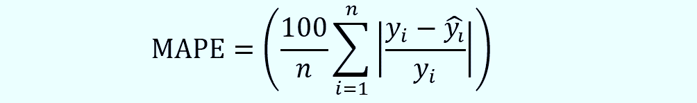 The formula for MAPE The formula for MAPE